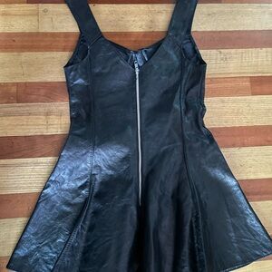Lovely Allure unlined push up Black Leather Dress 🖤states S in tag but more XS
